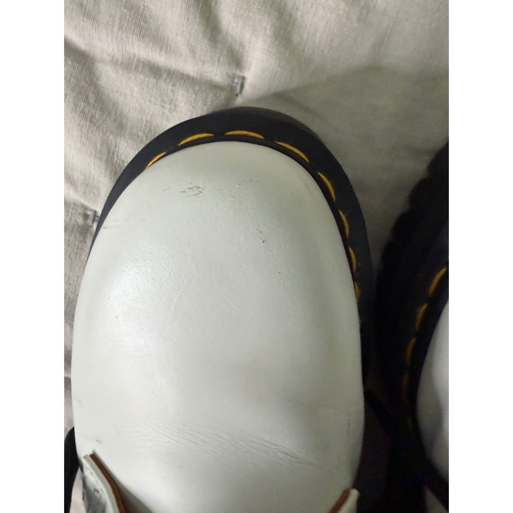 Dr. Martens Womans Platform SZ 7 Quad White Leather Shoes Oxfords Chunky Airwave - Picture 10 of 10